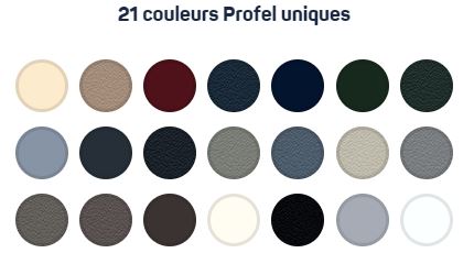 Châssis en aluminium Profel : 21 couleurs uniques Châssis en aluminium Profel : 21 couleurs uniques